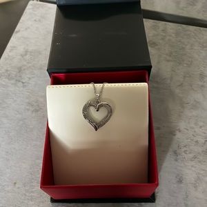 1/10 ct Diamond heart pendant sterling silver